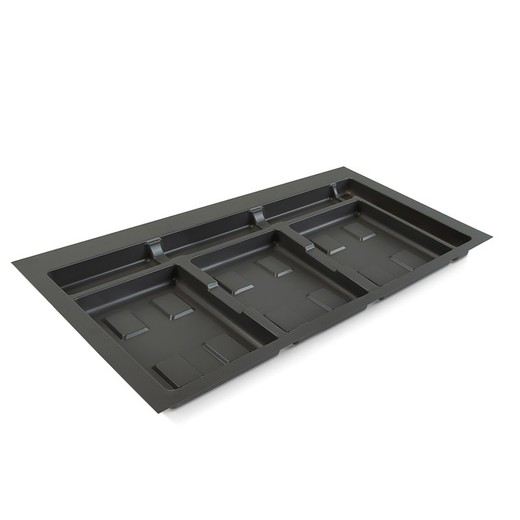 Emuca Base para contenedores cajón cocina, módulo 900 mm, Plástico, Gris antracita