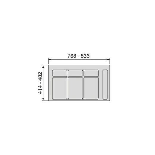 Emuca Base per contenitori per cassetti da cucina, modulo 800mm, Grigio  antracite