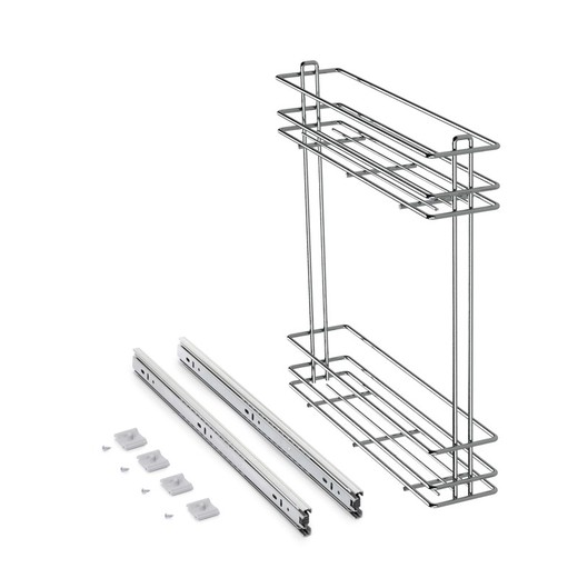 Emuca SupraMax removable bottle rack, 150mm module, Steel, Chrome