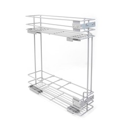 Emuca Supra removable side bottle rack with soft closing, 150mm module, Steel, Painted aluminum