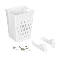 Emuca Laundry laundry basket for module, White plastic, Plastic and Steel