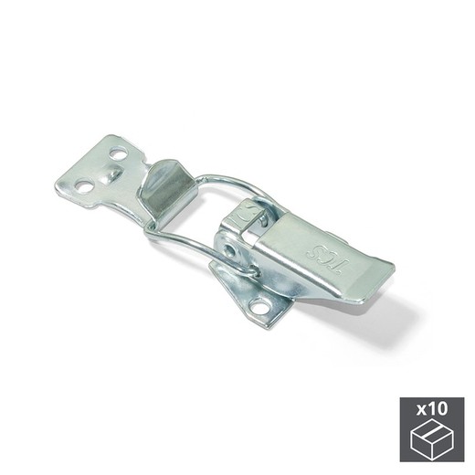 Emuca Tensioning lever lock for furniture, Steel, Zinc plated, 10 units.