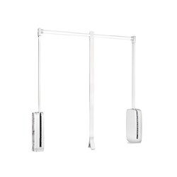 Emuca Folding hanger for wardrobe, adjustable 450-600 mm, up to 12 Kg, Steel, White