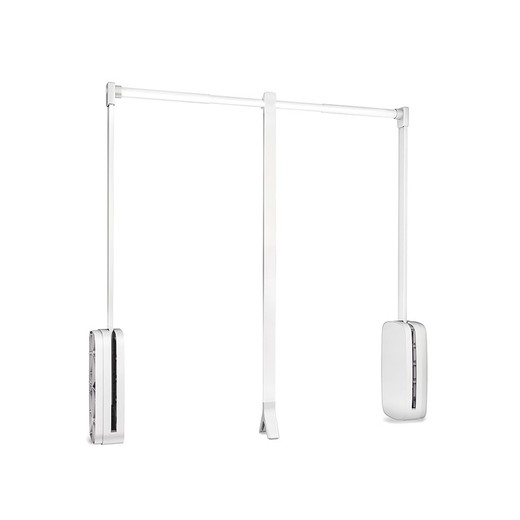 Emuca Folding hanger for wardrobe, adjustable 600-830 mm, up to 12 Kg, Steel, White