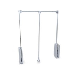 Emuca Cintre pliant pour armoire, réglable 600-830 mm, jusqu'à 12 kg, acier, chrome