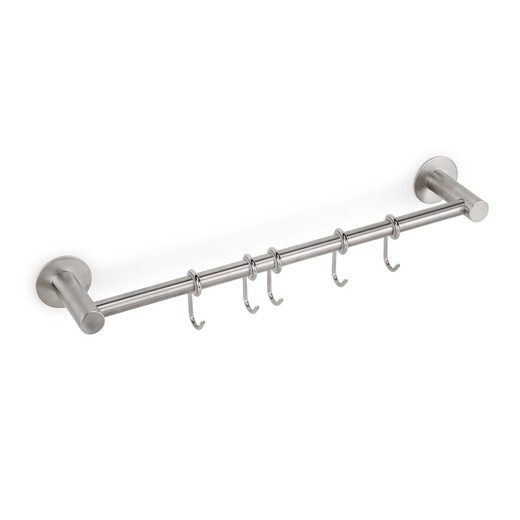 Emuca Supra zelfklevende hanger met 5 haken, RVS, RVS