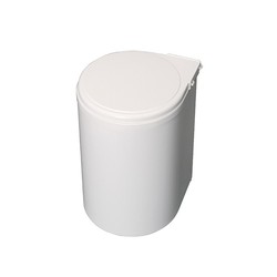 Conteneur de recyclage Emuca, 13 L, fixation de porte, ouverture automatique du couvercle, plastique, blanc