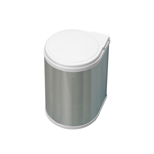 Emuca Recycling container, 13 L, door fixing, automatic lid opening, Plastic, Inox.