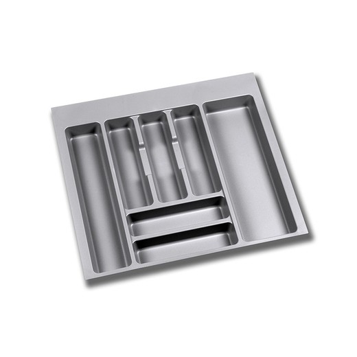 Emuca Cutlery tray for kitchen drawer, 600 mm module, Plastic, Gray