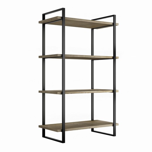 Emuca Lader shelf with frame and shelves, 1150, Painted black, Steel and Wood