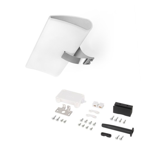 Emuca LED spotlight for Aries bathroom mirror (AC 230V 50Hz), 7 W, Chrome, Plastic and Aluminum