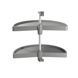 Ensemble de plateaux pivotants pour meubles de cuisine Emuca, 180 °, module 800 mm, plastique, gris