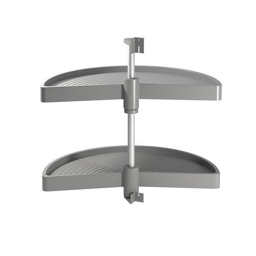 Emuca kitchen furniture rotating tray set, 180º, 900 mm module, Plastic, Gray