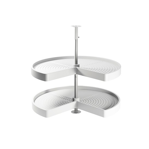 Emuca Set di vassoi girevoli per mobili da cucina, 270º, modulo da 800 mm, plastica e alluminio, bianco