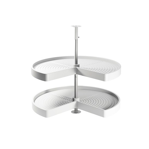 Emuca kitchen furniture rotating trays set, 270º, 900 mm module, Plastic and aluminum, White