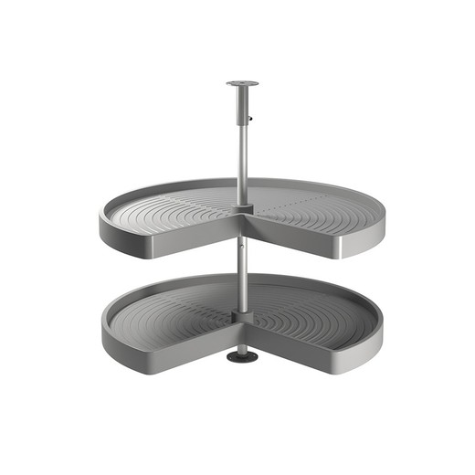 Ensemble de plateaux pivotants pour meubles de cuisine Emuca, 270 °, module 900 mm, plastique et aluminium, gris