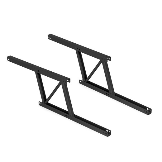 Emuca Set de 2 mécanismes de levage pour tables basses, Peint en noir, Acier