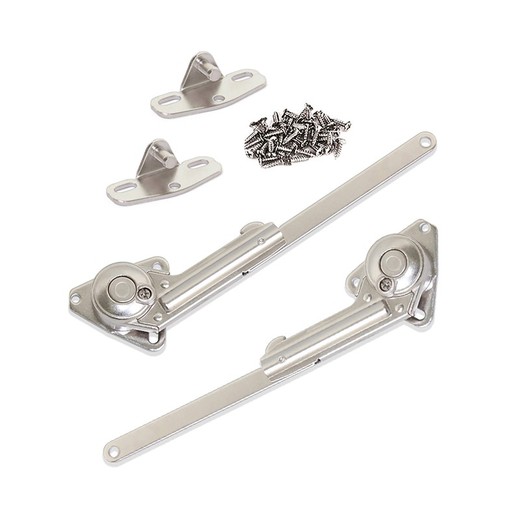 Emuca Set of compasses for lifting doors, force 20-70 kg x cm, Steel and zamak, Nickel plated