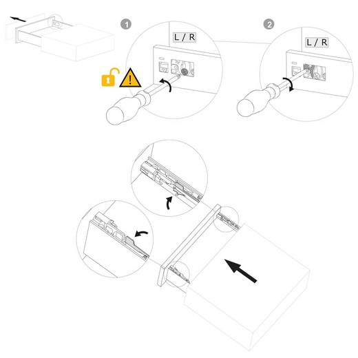 Kit cassettiera Emuca per cucina o bagno con top inclusi, chiusura