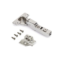 Emuca Lot of 20 X92 elbow hinges with soft closing and inserts for screwing, Steel, Nickel-plated