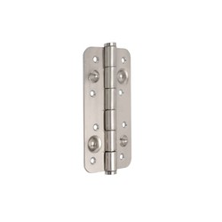 Emuca Lotto di 5 cerniere di sicurezza per porte, 150x80mm, cerniere antileva con bordi arrotondati, senza finitura, Acciaio, Nichel Satinato