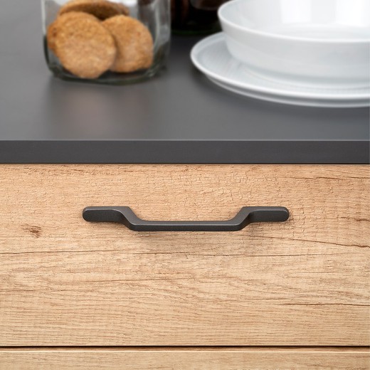 Emuca Lot of 5 Osaka furniture handles, L225mm, 160mm spacing, Aluminum, Dark gray