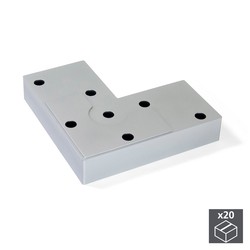 Piedino per mobili Emuca, altezza 12 mm, plastica, grigio metallizzato, 20 pz.