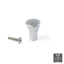 Emuca Pomo para mueble, D. 16 mm, Zamak, Cromado mate, 25 ud.