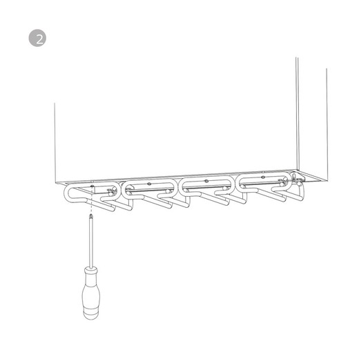 Emuca portabicchieri in 4 linee, 280 mm, acciaio, finitura cromata