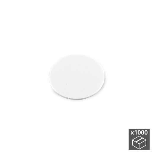 Emuca Screw cover, adhesive, D. 13 mm, White, 1,000 pcs.