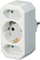 Adapter plug with 2 + 1 power sockets