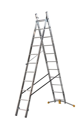 HobbyLOT 2-section combination ladder with curved stabilizer
