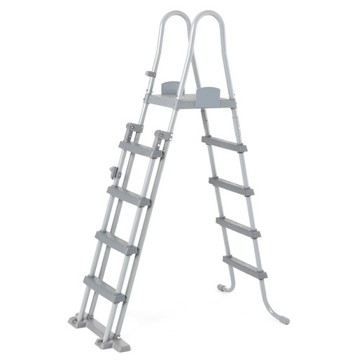 Ladder met platform voor zwembaden tot 132cm hoog.