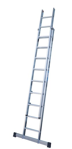 Manual double extension ladder with base x2