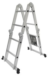 Multifunctionele ladder, scharnierend, aluminium, 4x2P - MADER® | Hardware