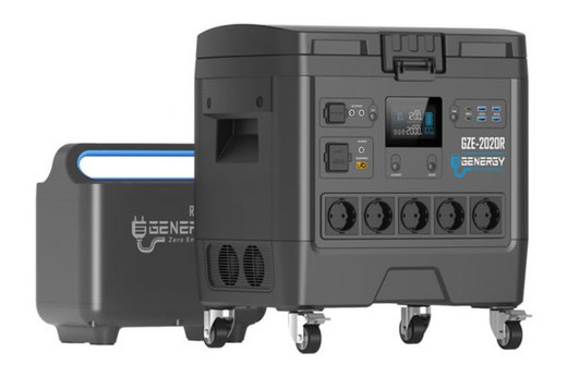 Genergy GZE-2020R Power Station + RB2000 batteri kompatibelt med solcellsladdning