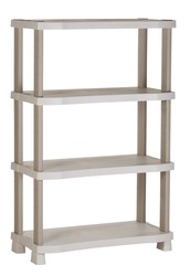 Plastiken Space-Saver 90 harpikshylde med 4 hylder i beige (90x45x141 cm)