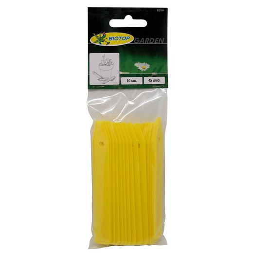 Spiczaste żółte plastikowe etykiety 10 cm x 45 szt. jedność