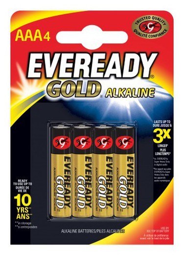 Eveready Pack of 4 GOLD AAA Energizer Batteries