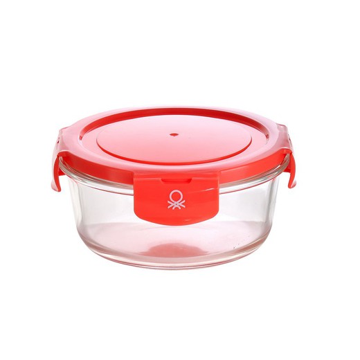 Lunch Box Hermétique Benetton Plastique Rouge Verre Borosilicate 410 ml