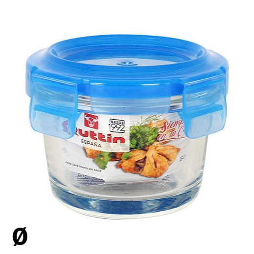 Lunch Box Ronde avec Couvercle Quttin Verre Bambou — BRYCUS