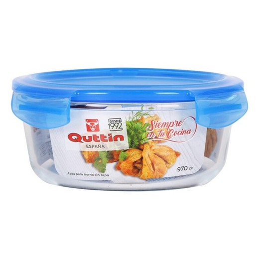 Lunch Box Ronde avec Couvercle Quttin Verre Bambou — BRYCUS