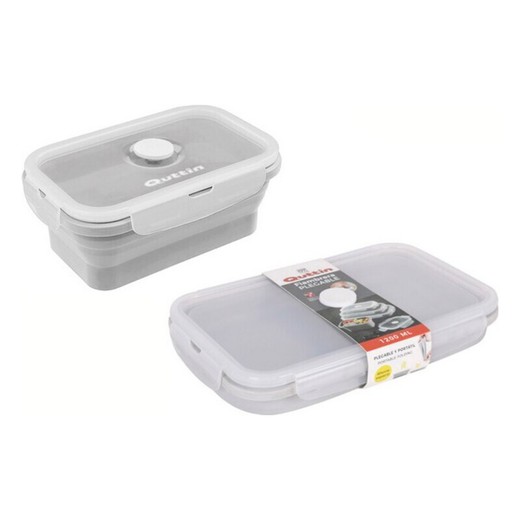 Rectangular Lunch Box with Collapsible Quttin Lid 1200 ml (22 x 14 cm)