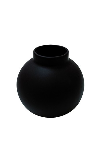 Vaso in ceramica cioccolato 14x14x13,5 cm.