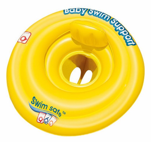 Double ring float with safety range seat for babies ø69cm