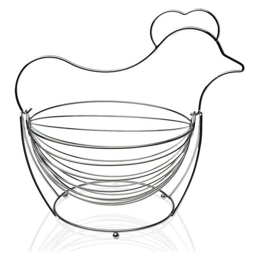 Obstschale aus Metall (23 x 30 x 32 cm) Henne