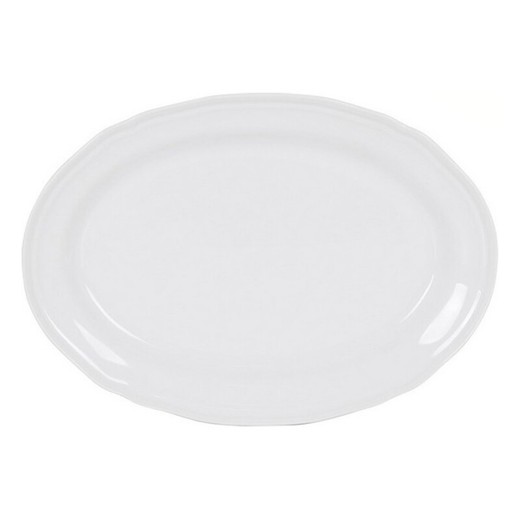 Plateau de Cuisine Ovale en Porcelaine Blanche Feuille (28 x 20,5 cm)