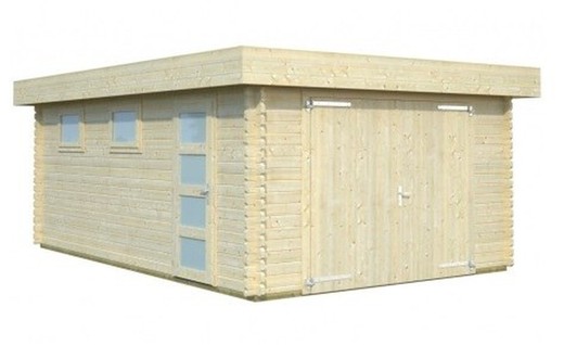 Rasmus Palmako garage in legno con porta del garage 19,0m2 380x570cm