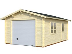 Garaje de madera Palmako Roger 19,0m2 380x570cm con puerta basculante