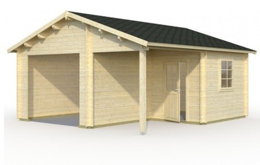 Trægarage Palmako Roger 21,9m2 kit 530x570cm uden dør